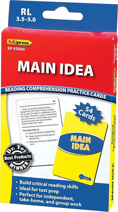 Edupress EP63066 Main Idea Practice Cards Blue Level Medium