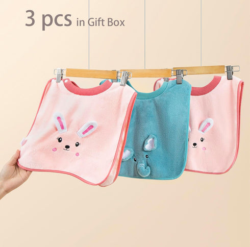 3 PCS Baby Bibs for Boys Bibs for Baby Girl,Waterproof Toddler Bibs 1-5 Years Good Absorbent