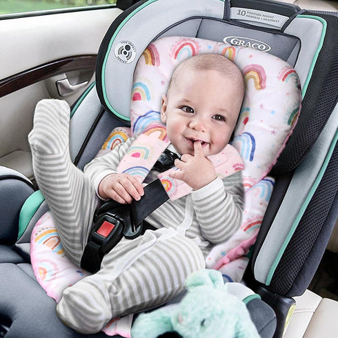 2 Infant Car Seat Insert, Car Seat Head Support Baby Girls Boys, Soft & Reversible Newborn Carseat Insert Cushion