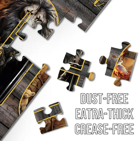 Jesus and Lion Puzzle - Bible Puzzles 1000 Pieces for Adults - Religious Puzzle for Home Decor