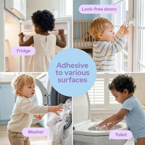 lalalark 8 Pack 2 3M Magnetic Cabinet Locks Baby Proofing with Keys, Adhesive No Drill Child Proof Cabinet Locks