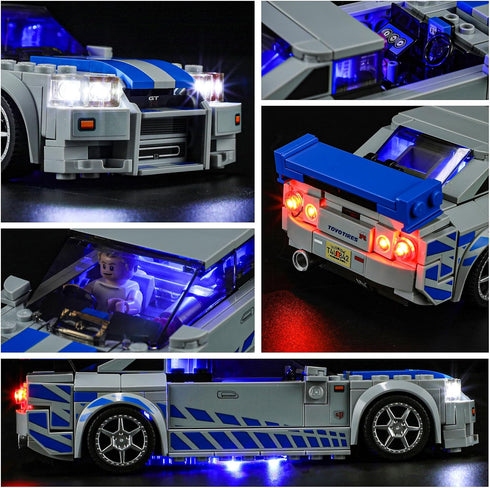 YEABRICKS LED Light for Lego-76917 Speed Fast 2 Furious Nissan Skyline GT-R Building Blocks Model