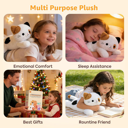15" Onsoyours Original Microwavable Calico Cat Stuffed Animals, Heatable Lavender Scented Kitten Plushie for Warmth