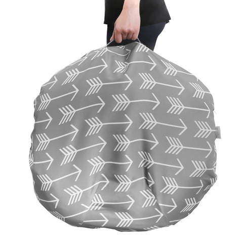Mila Millie Water Resistant Removable Cover for Newborn Lounger | Unisex Gray Arrow Design | Premium Quality Soft