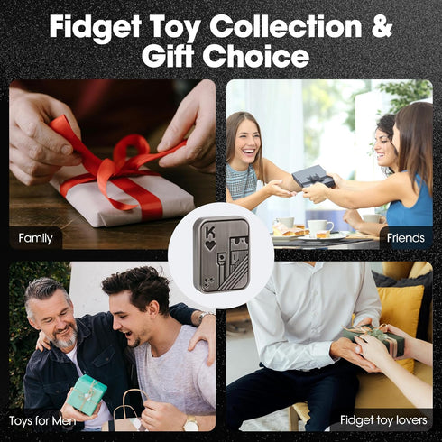 Fidget Toys Adults, Metal Poker Fidget Slider, Magnetic Poker Push Card, Cool Office Gadgets, Relieve Stress, Gift