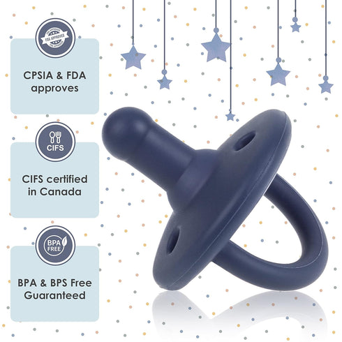 0-18 Set 6 3 Sweet Child Pacifiers Months, of Ultra-Light Silicone Binkies with Collapsible Handle & Air Holes