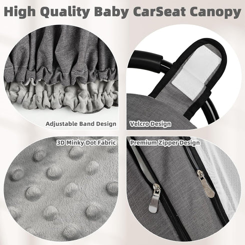 Cozy, GFU Winter Baby Car Seat Cover Waterproof, Windproof Car Seat Covers for Newborns with Double-Layer Window