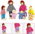 ONEST 15 Pieces Wooden Dollhouse Family Set, Mini People Figures & Accessories for Pretend Play Dolls