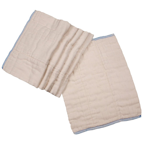 OsoCozy 1 (7-15 lbs), 6 Pack, 100% Prefolds Unbleached Cloth Baby Diapers, Size Soft, Absorbent and Durable Natural