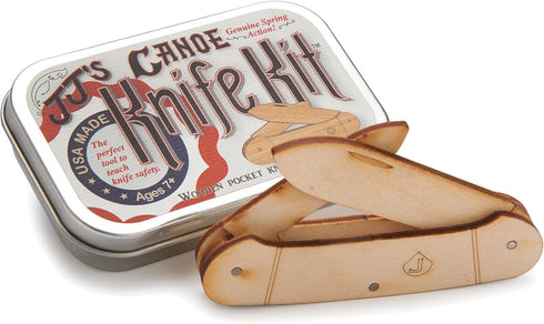 Channel Craft Canoe Wooden Knife Kit USA Tin Box by CHANNEL CRAFT
