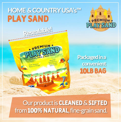 10 lbs, Play Sand for Kids - Soft & Non-Toxic Natural Sand for Indoor and Outdoor Use