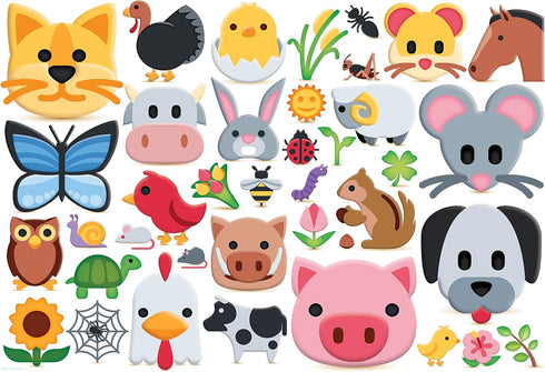 100pc Farm Animals Emojipuzzles