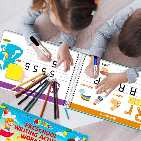 3 4 5 Handwriting Practice Book for Kids, Toddler Preschool Learning Activity for Year Old, Kindergarten Educational