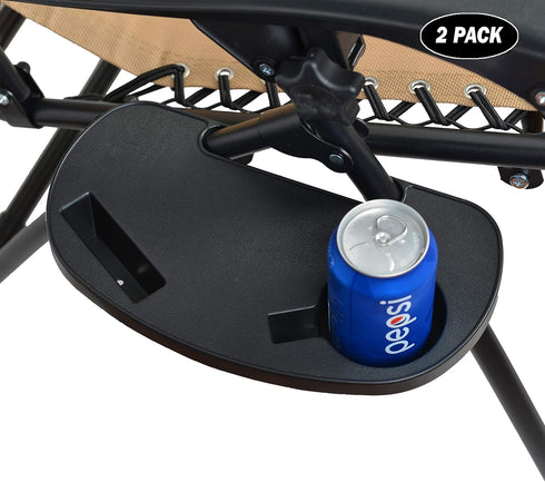 2 C-CHAIN Universal Zero Gravity Chair Tray, Cup Holder Tray for Fold Lounge Chair, Cup Holder with Water Cup Slot