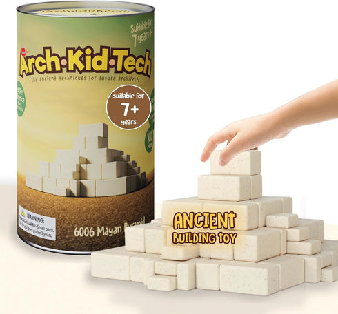 Taksa Toys Arch-Kid-Tech Ancient Mayan Pyramid Architecture STEM Building Blocks, 102-Piece Educational Set