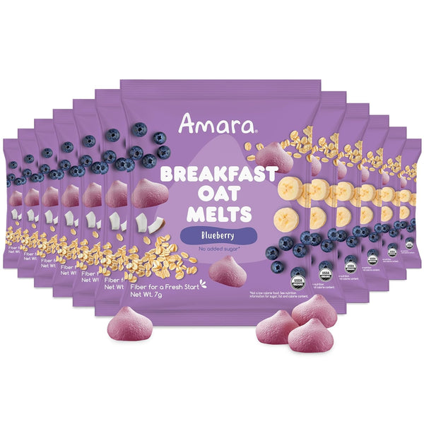 Amara Breakfast Oat Melts - Organic Toddler Snack - Single Serve Fiber-Packed