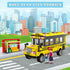 WEMEWEME Set 6+ 488PCS School Bus Building Blocks for Kids Creative Vehicle Toy with Movable Wheels Compatible