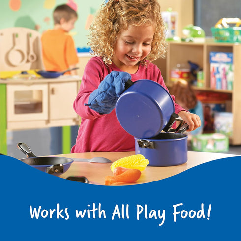 Set, 13 3+ Learning Resources Pretend & Play Pro Chef Kitchen Toys for Kids, Pretend Kitchen, Pots and Pans for Kids