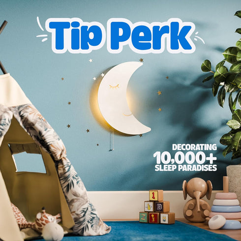Tip perk Moon Lamp for Baby Nursery - Floating Moon Wall Lamp for Nursery | Cute Floating Moon Lamp for Kids Bedroom |