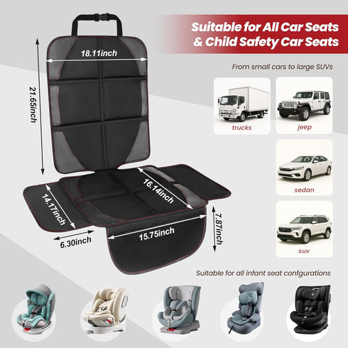 Seat,3 Upgraded Car Seat Protector for Child Car Seat Protector Under Baby Car Sides Extended Car Seat Cover Waterproof