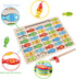 Magnetic Wooden Fishing Game Toy for Toddlers, Alphabet ABC Fish Catching Counting Learning Education Toys