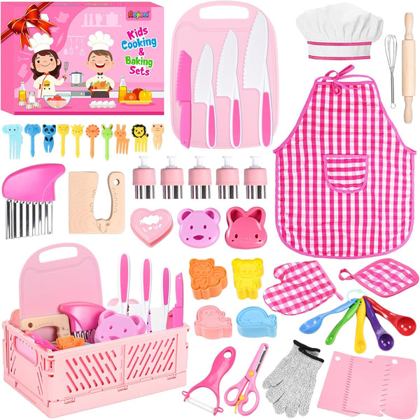Kids Knife Set for Real Cooking: 48PCS Kids Kitchen Set, Kids Cooking