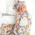 Set Cozy 1) Vibrant Floral Print Newborn Swaddle Blanket with Hat and Headband, and Breathable, for Boys and Girls