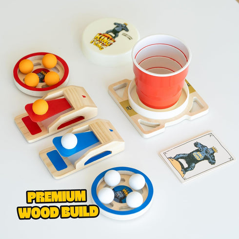1-4 King Pong Original Shot-Making Tabletop Game for Kids, Teens & Adults | Players | Skill-Based Gameplay | Many Ways