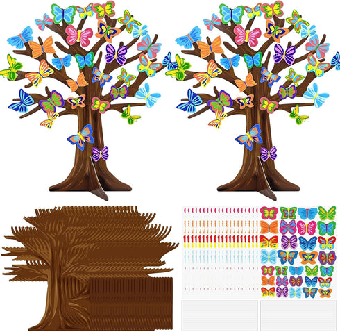 Cinrobiye 30 Set Spring Craft Kit Flower Bird Butterfly DIY Tree Ornaments