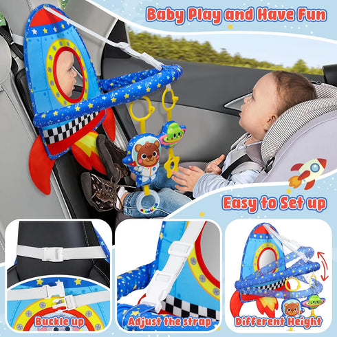 Set, Dr.Rapeti Double-Sided Car Seat Toy, Rear Facing Car Seat Toy, Travel Activity Easier Drive for Newborn