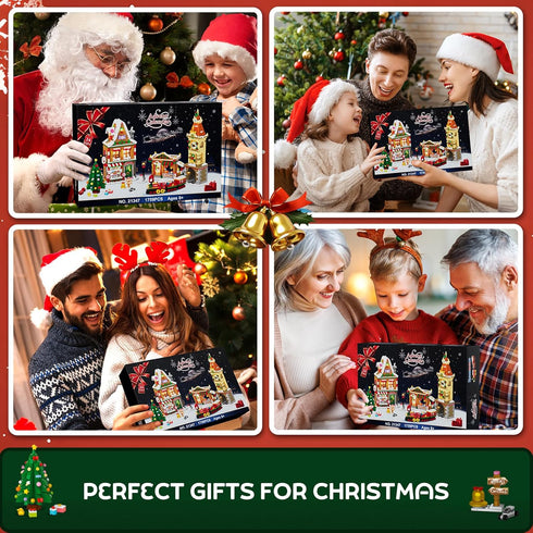 2025 Set 24 Countdown 8+ INSOON Advent Calendar Christmas Mini Building with Light, Days City Main Street Building