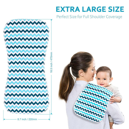 Baby Burp Cloths with Snap, Large Size 3 Layers, 100% Cotton, Super Absorbent Baby Spit Up Rags, 6 Pack for Boys