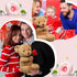 Christmas Plush Stuffed Animal Bear with Rose, Cute Gifts for Kids, Toddler, Girlfriend, 11.8 Inches