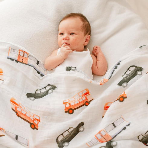 babylosophy 100% 3 Pack, Baby Swaddle Blanket, Pure Cotton, Muslin Blanket for Boys & Girls, Baby Receiving Swaddle (So