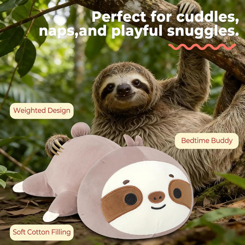 (9.8", 1.0Lbs) Onsoyours Original Weighted Sloth Plush, Cute Hugging Sloth Weighted Stuffed Animal, Soft Collectible