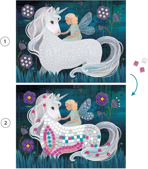6+ DJECO LGA Enchanted World Mosaic Kit - Create Your Own Spark w/Glitter & Rhinestones for Home - Fun & Creative