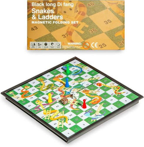 Magnetic Snakes and Ladders Board Game Set - 9.6 Inches