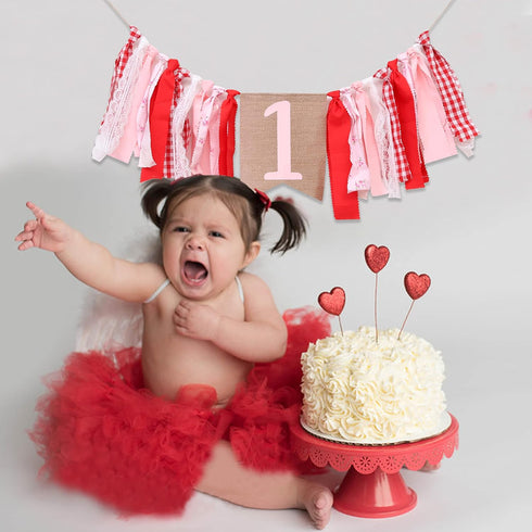 UOAOU 1st 1st High Chair Banner First Birthday Girl Highchair Banner Birthday Girlone Banner Birthday Girlone High