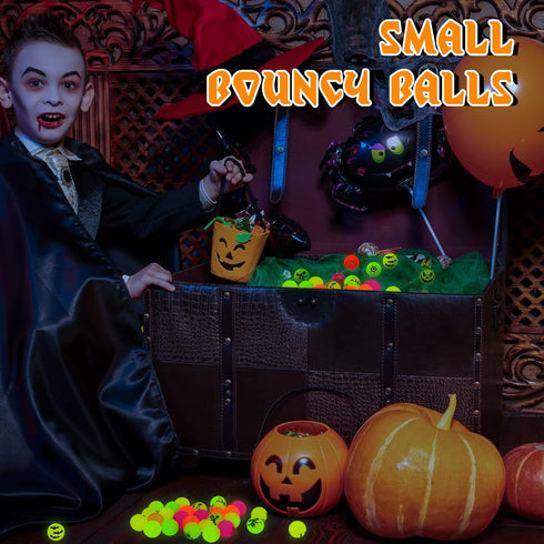 Deekin 300 Pcs Halloween Bouncing Balls, Glow in the Dark Rubber Party Favors for Boys and Girls Birthday Gifts