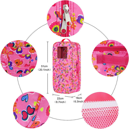 18 Inch Closet ZITA ELEMENT Doll Travel Carrier Case - Crossbody Shoulder Bag for Doll Accessories with Multi-Pocket