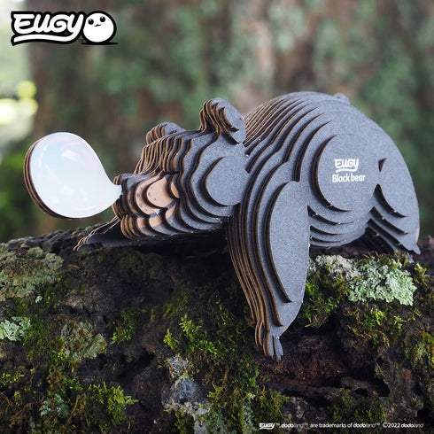 Eugy Black Bear 3D Puzzle, 24 Piece Eco-Friendly Educational Toy Puzzles for Kids Ages 6+