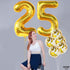 KatchOn Gold 25 Balloon Numbers, 40 Inch, 25th Birthday Balloons with Confetti