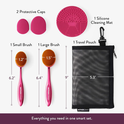 Set 2 2 (2 Pack) Mothercould Premium Sunscreen Brush Kids & Baby Sunblock Applicator with Metal Handles, Travel Bag