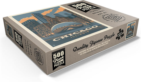 MyPuzzle Chicago, IL: Vintage Poster Magic Bean - Premium 500 Piece Jigsaw Puzzle for Adults