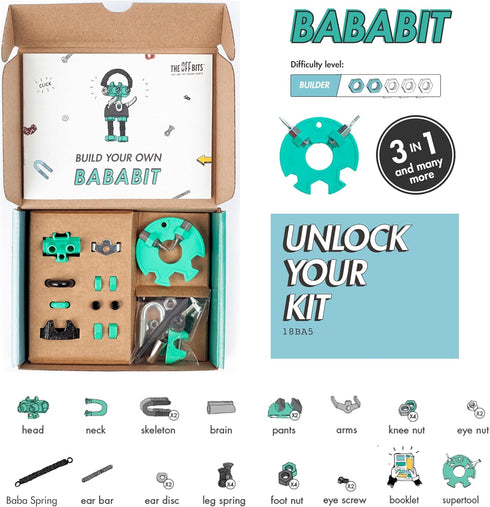 BabaBit Build Your Own Robot Toy Construction Set, Educational STEM Learning Kit for Boys and Girls 6+