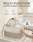 ZOES HOMDECO 14.5"x8.5"x7.5 Baby Diaper Caddy Organizer With Handle, Cotton Rope Baby Shower Basket, Large Diaper Caddy