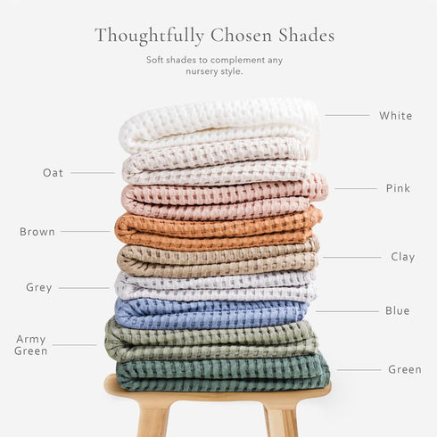 Cozy Konssy Waffle Baby Blanket - Soft & Nursery Swaddle Blanket, Lightweight Toddler Throw for Boys & Girls, Ideal