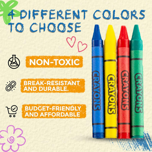 576 144 4-Packs, Bedwina Bulk Crayons - Crayons - Case of Premium Colors Bulk School Supplies for Kids and Toddlers