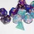 DND Dice 2 X 7 Sets, 14 Pieces Glitter Sparkle Cosmic Mixed Polyhedral Dice for RPG MTG Table Games