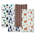 Jola's House 4 Pack Set Changing Pad Covers Woodland Forest Animals Wood Neutral Unisex Fitted Baby Changing Pad Cover